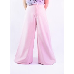 Pantalón ancho de loneta rosa