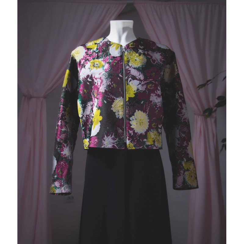 chaqueta jacquard flores