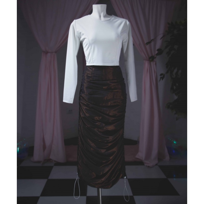 Falda fruncida tornasol