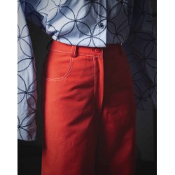 pantalón rojo algodón