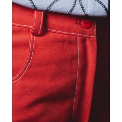 pantalón rojo algodón