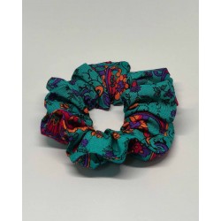 scrunchie azul de flores