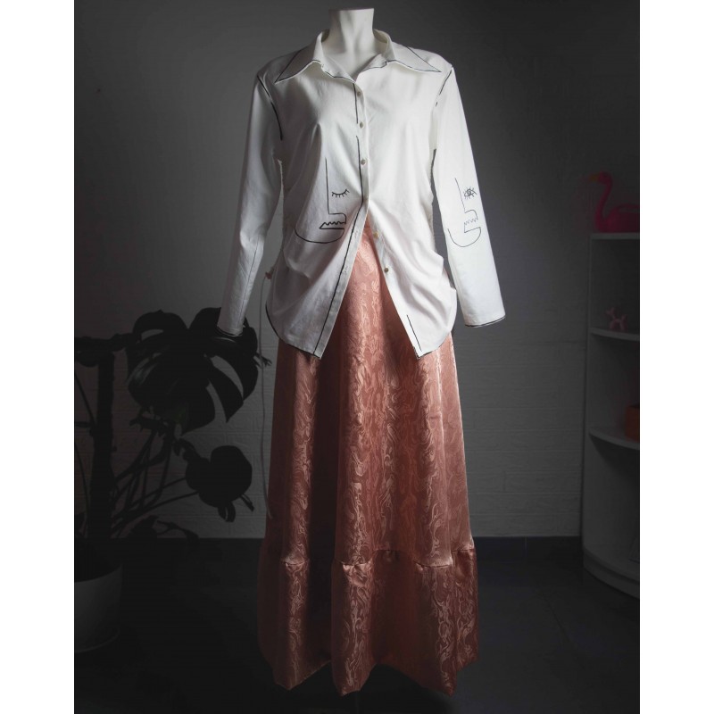 falda jacquard fruncida