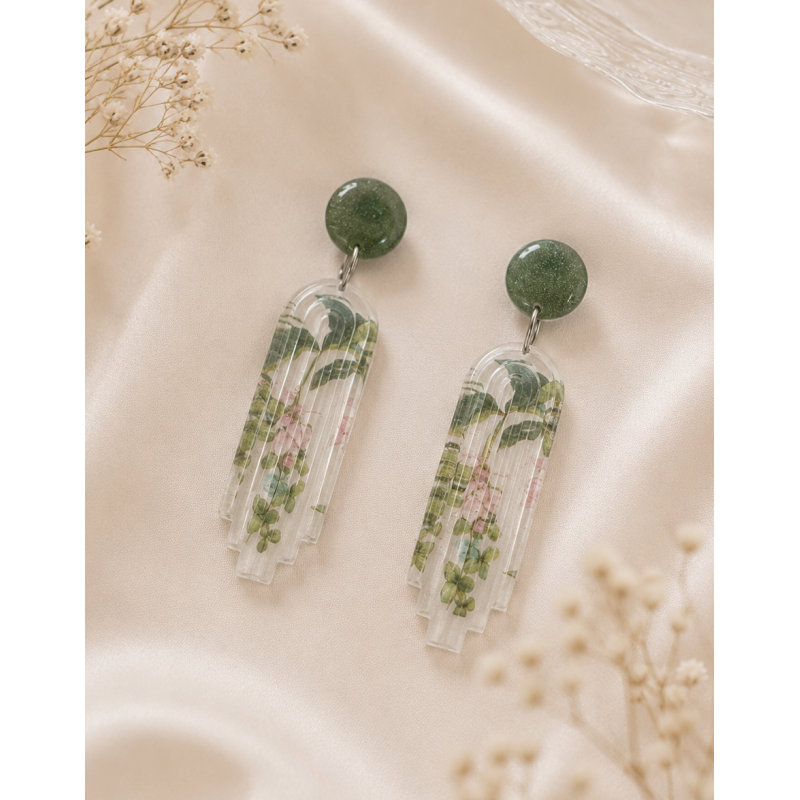 pendientes verde