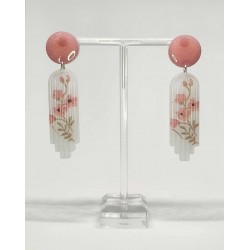 pendientes flores rojas