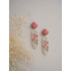 pendientes flores rojas