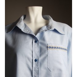 Camisa de algodón azul