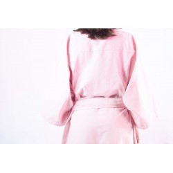 Kimono largo de loneta rosa