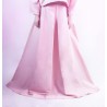 Falda larga de capa de loneta rosa